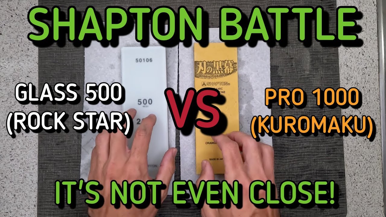 Shapton Professional 1000 vs Shapton Glass (Rock Star) 500 Grit Whetstone (Knives and Sharpening)