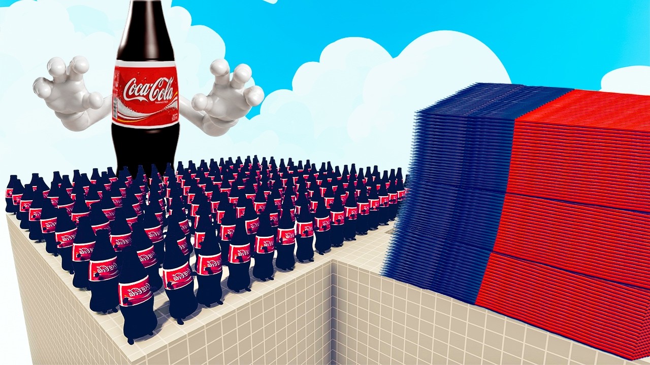 200x COCA COLA + 1x GIANT vs EVERY GOD - Totally Accurate Battle Simulator TABS