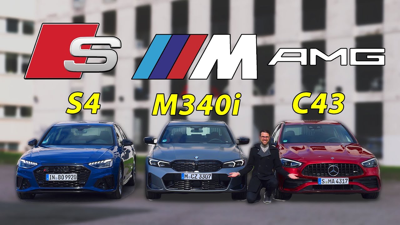 BMW M340i vs Mercedes C43 vs Audi S4 — сравнение | German performance sedans comparison review