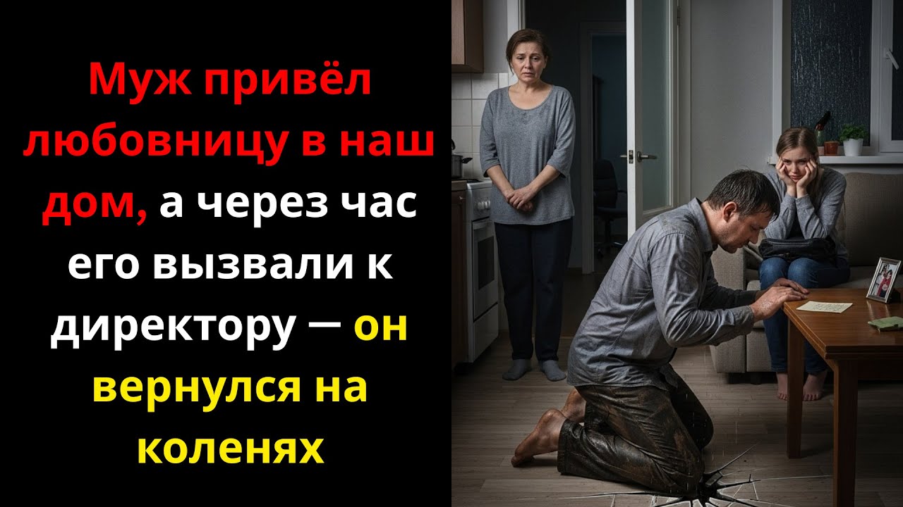 Муж привёл любовницу в наш дом, а через час его вызвали к директору — он вернулся на коленях