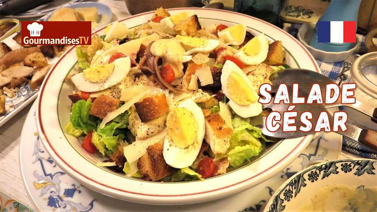 MA SALADE CÉSAR maison, sauce inratable - Caesar salad façon Mère Mitraille - Gourmandises TV