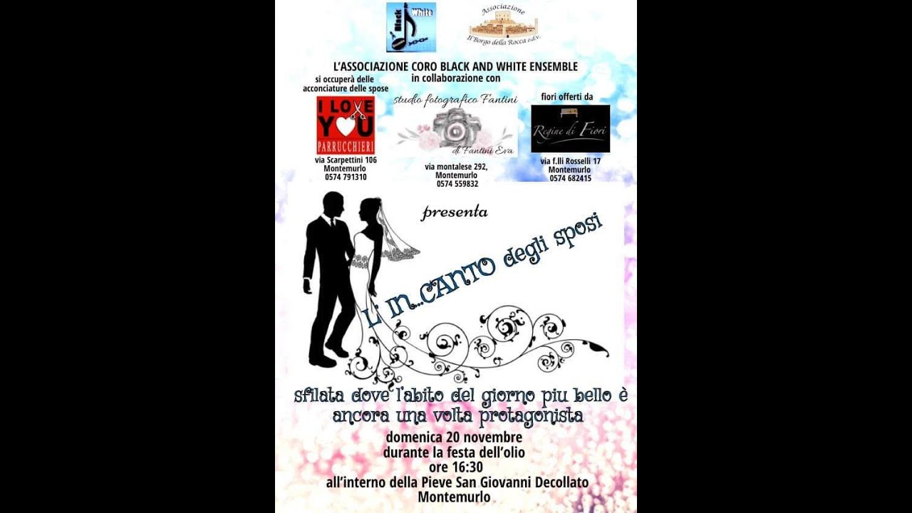 sfilata abiti da sposa e coro gospel black & white a montemurlo 20 novembre 2022