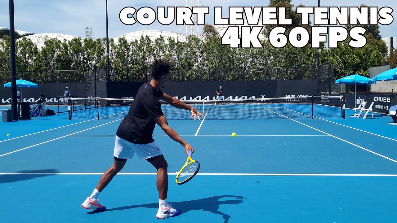 Michael Mmoh Court level Practice | A Fascinating Forehand Technique 2023 (4K 60FPS)