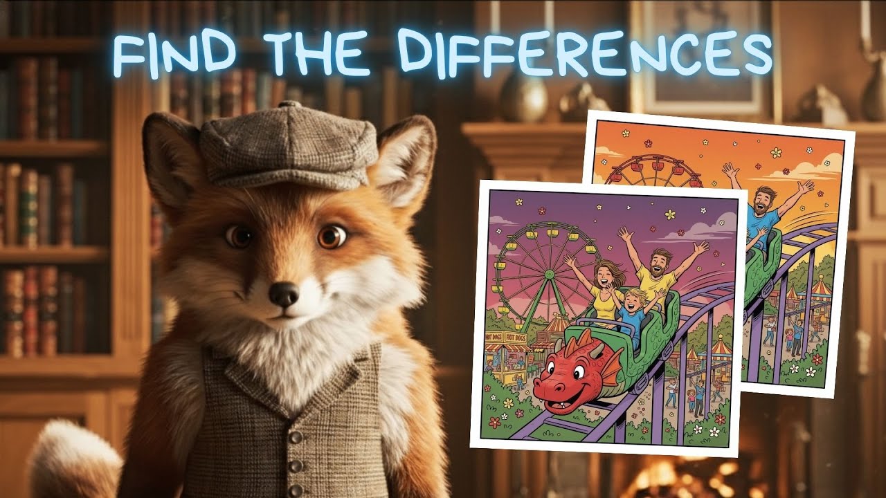 Find the Differences Challenge - 7 Levels with the Clever Quiz Fox - Spot the Hidden Changes!