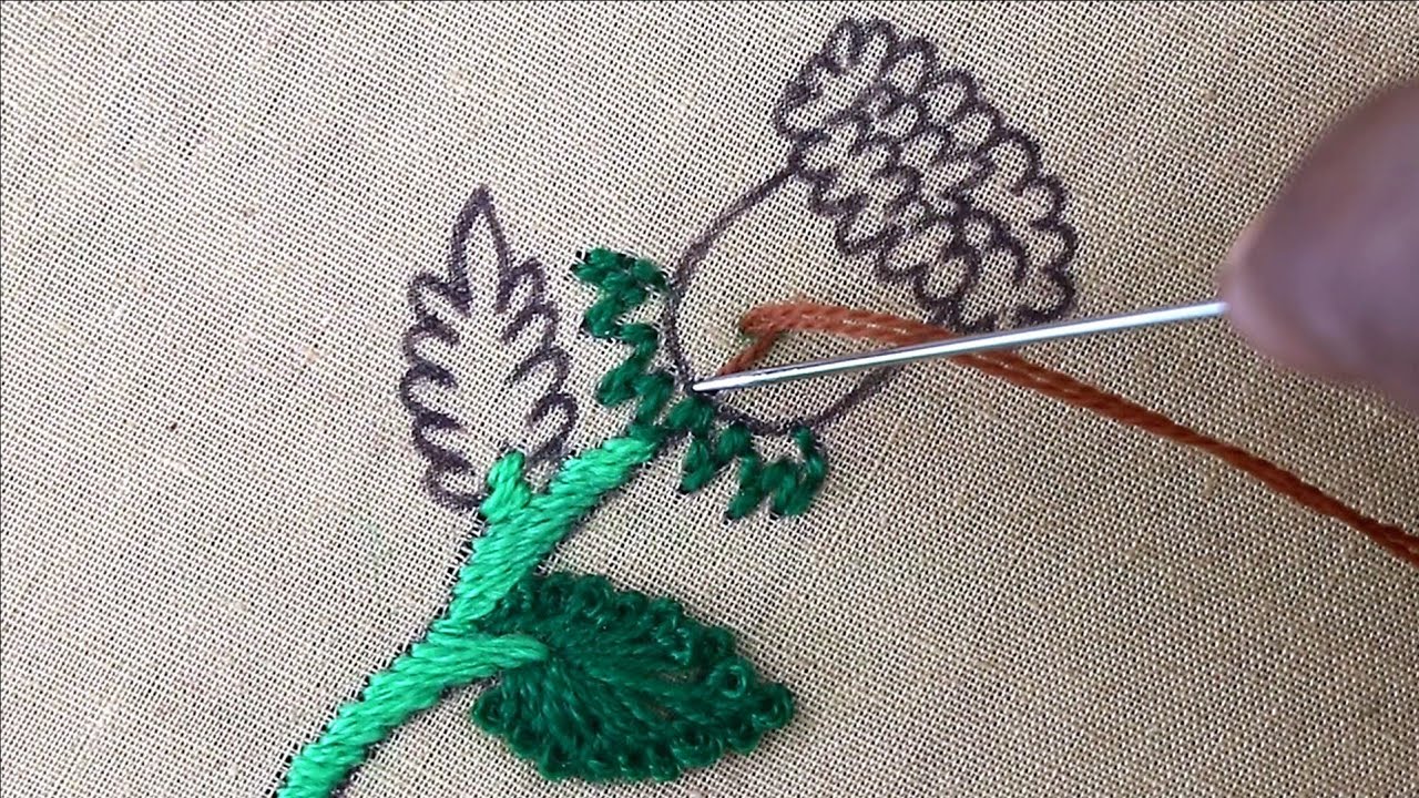 Super Easy Beautiful flower embroidery Basic Tutorial /Creative Needle Work Hand Embroidery