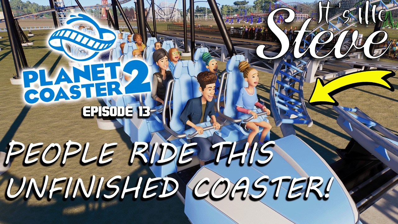 I never finished this coaster but there are riding guests on it - Red Carpet Park [Planet Coaster 2]