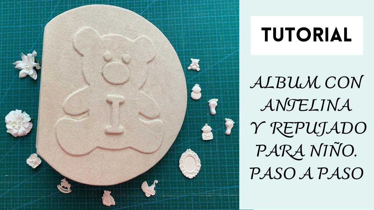 ALBUM REDONDO PARA NIÑO CON ANTELINA Y REPUJADO | SCRAPBOOKING | ESPINA RUSA EN SU INTERIOR🧸 FACIL.