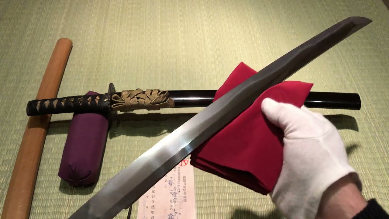 Antique Japanese Sword Katana Wakizashi Morimichi (盛道) - blade and koshirae close up