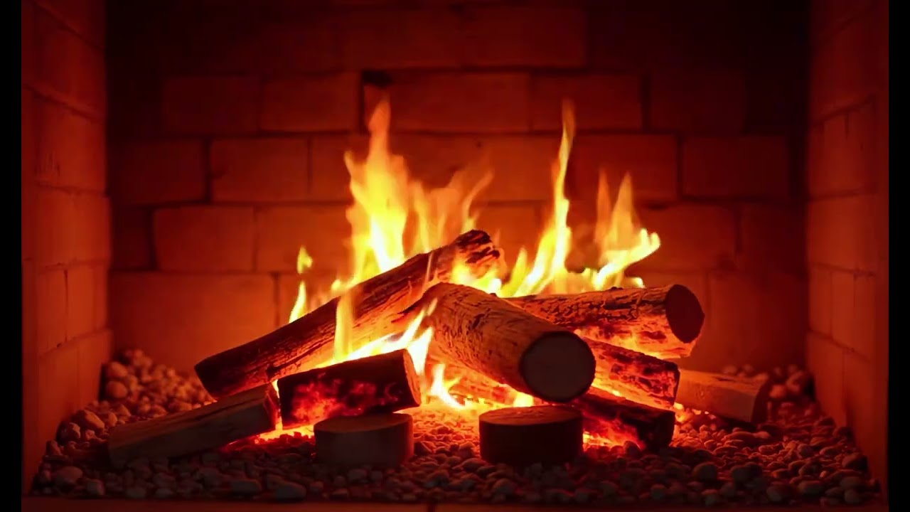 🔥Cozy 4K Fireplace – Fire Crackling Sounds