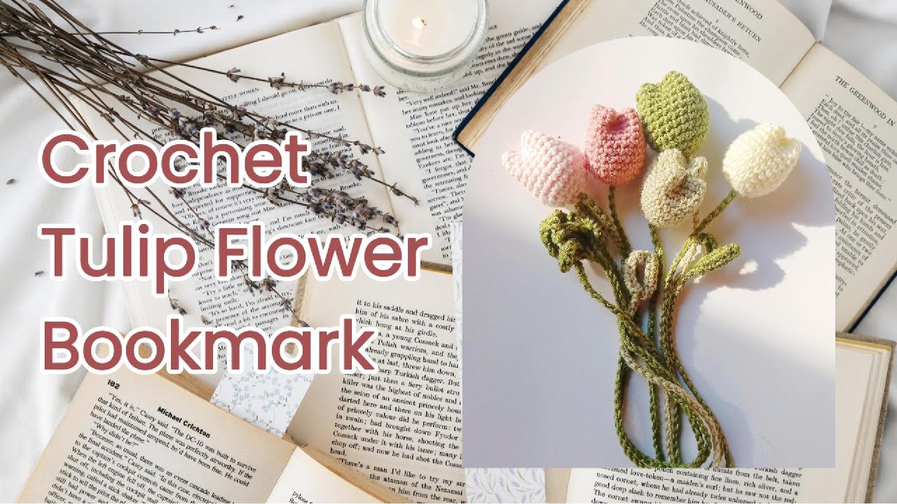 Crochet Tulip Flower Bookmark Tutorial | Free Crochet Pattern by Stitch Fairy Ange