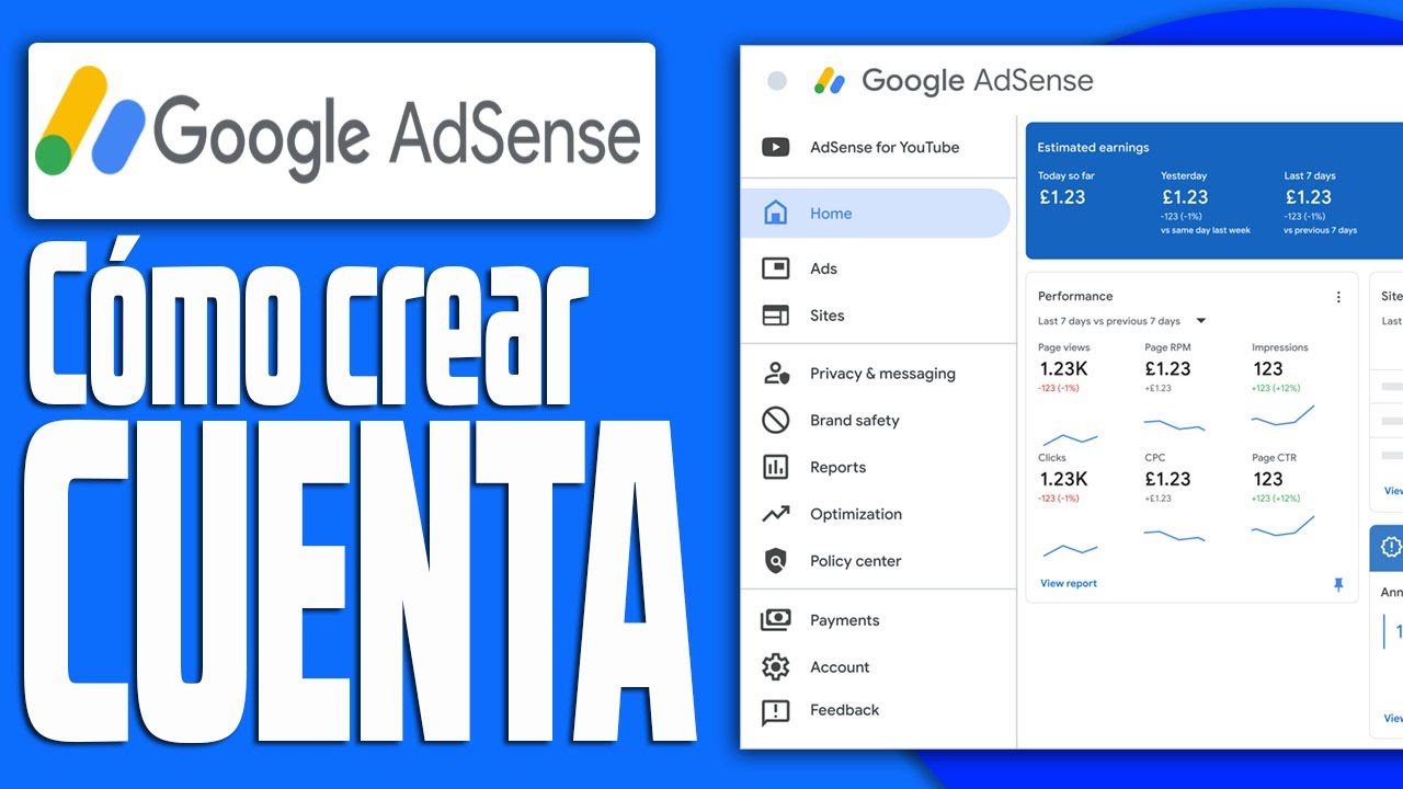 ✅ Cómo CREAR una CUENTA de GOOGLE ADSENSE para YOUTUBE (2026) l Guia Completa!!