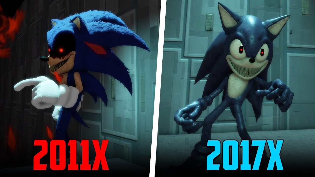 Sonic Exe NEW 2017X Vs 2011X Comparison - Pillar Chase 2