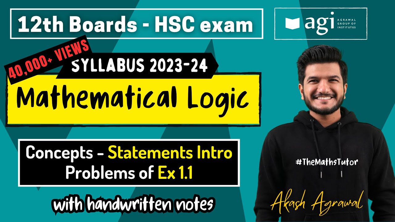 Maths 1 | Mathematical Logic - Part 1 | Exercise 1.1 | HSC 2023-2024 | Class 12th Commerce