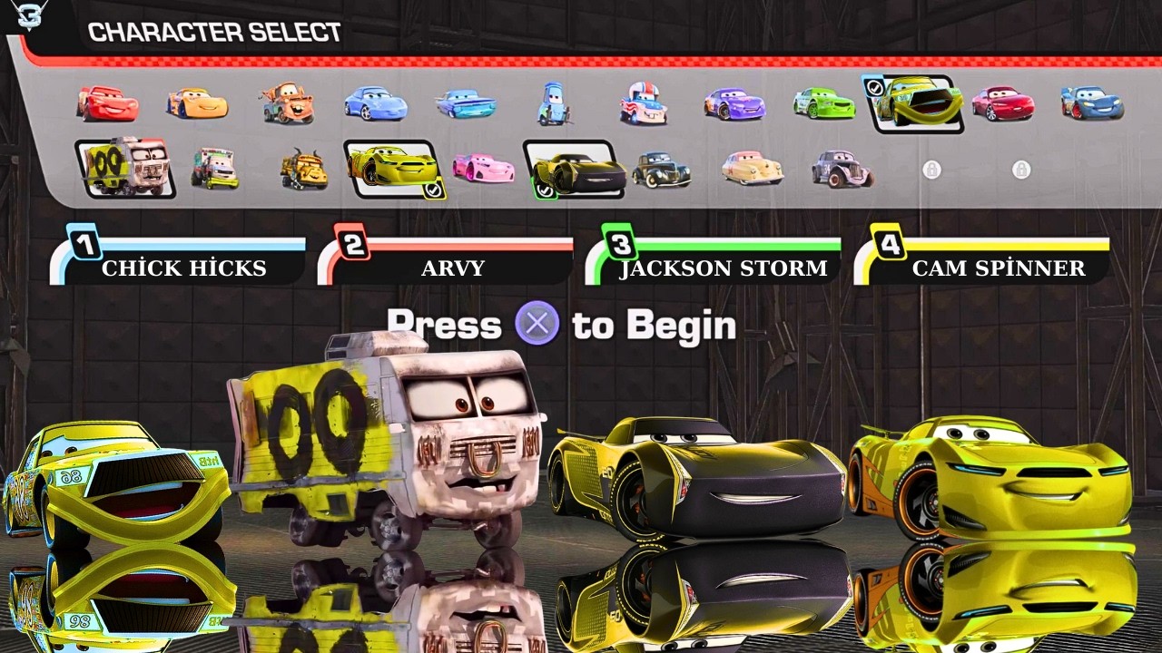 Cars 3: Driven to Win split screen 4 player #cars3 #disney #lightningmcQueen