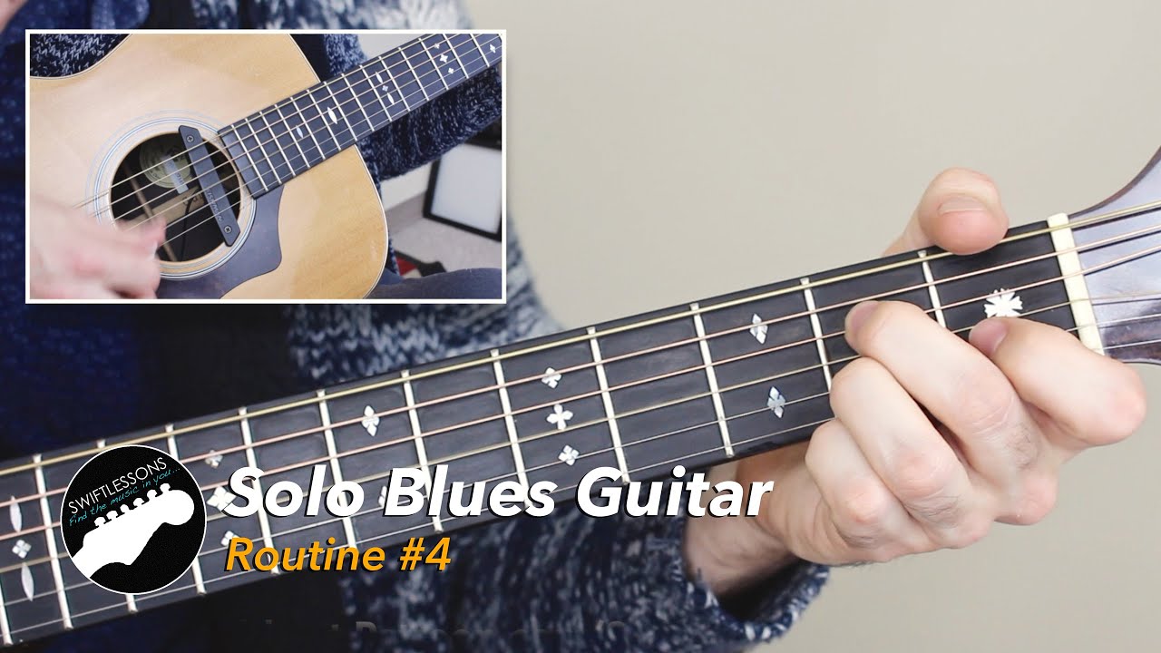 Solo Blues Guitar Lesson - Common Chords, Licks and Turnarounds - Routine #4
