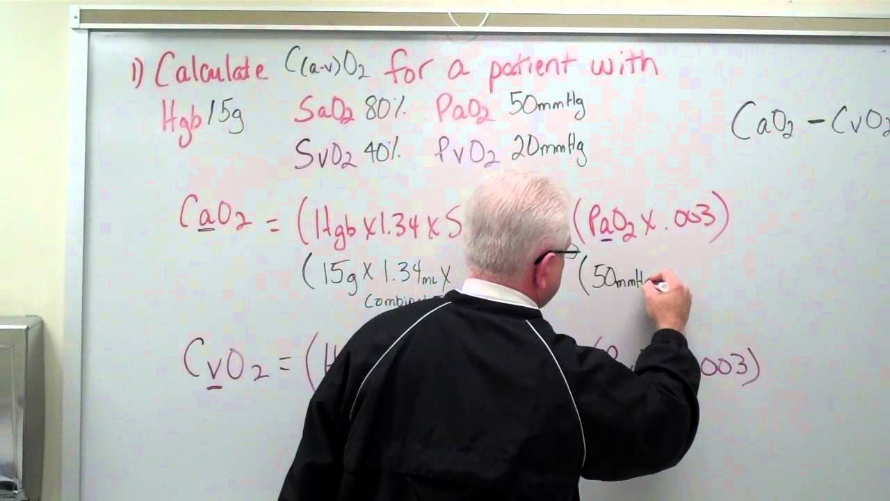 Oxygenation (Calculations CaO2, C(a-v)O2