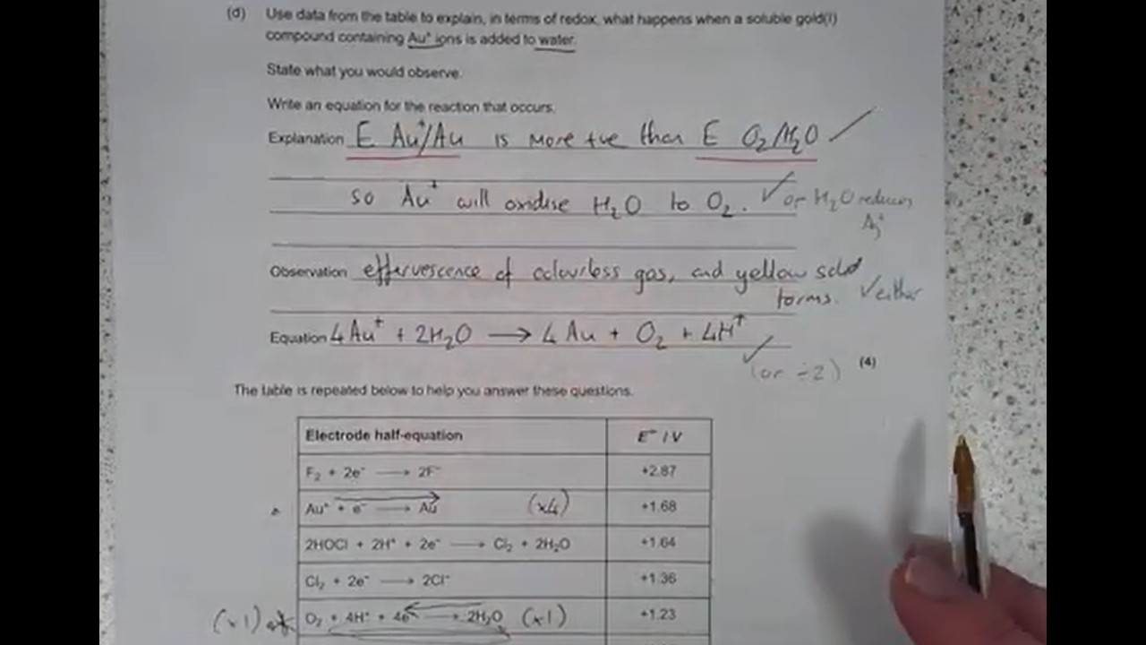Electrochemical Cells Part 2 - explained answers