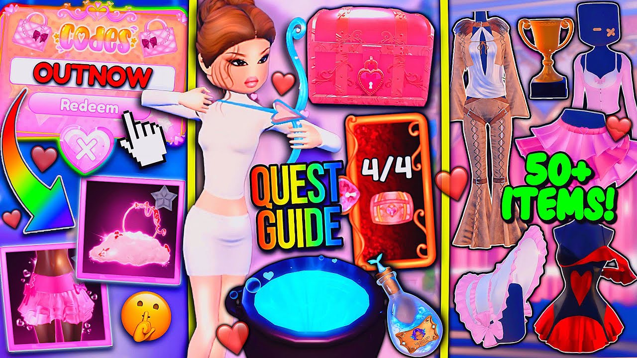 VALENTINES UPDATE OUT! *ALL CODES* & SECRETS, QUEST GUIDE & Item Showcase! | Dress to Impress ROBLOX