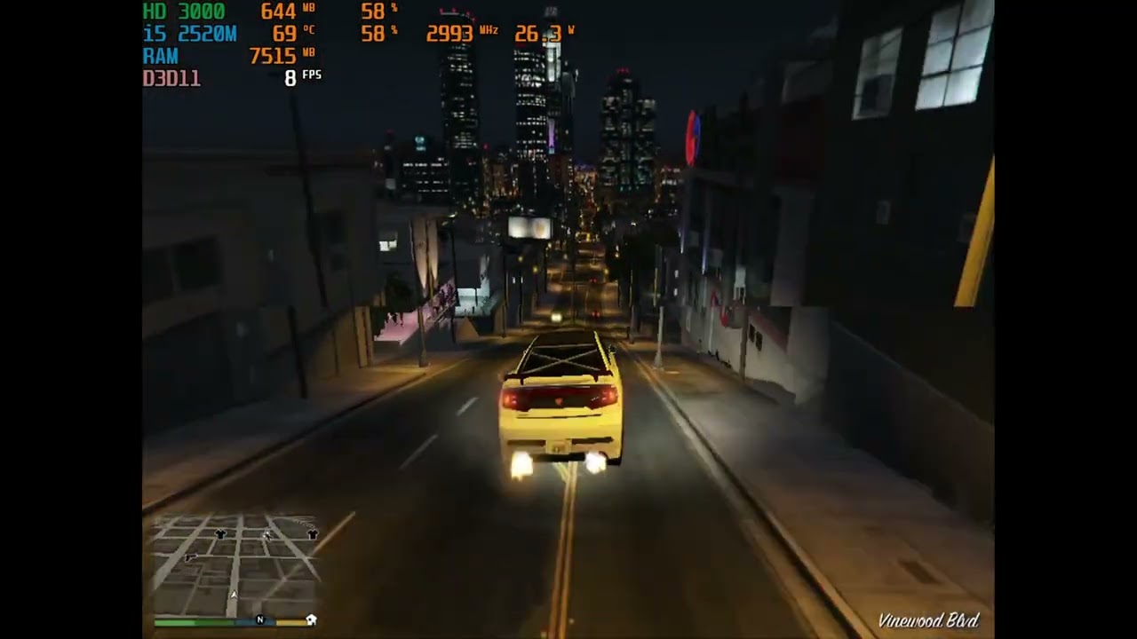 Grand Theft Auto 5 on i5 2520M and Intel HD 3000