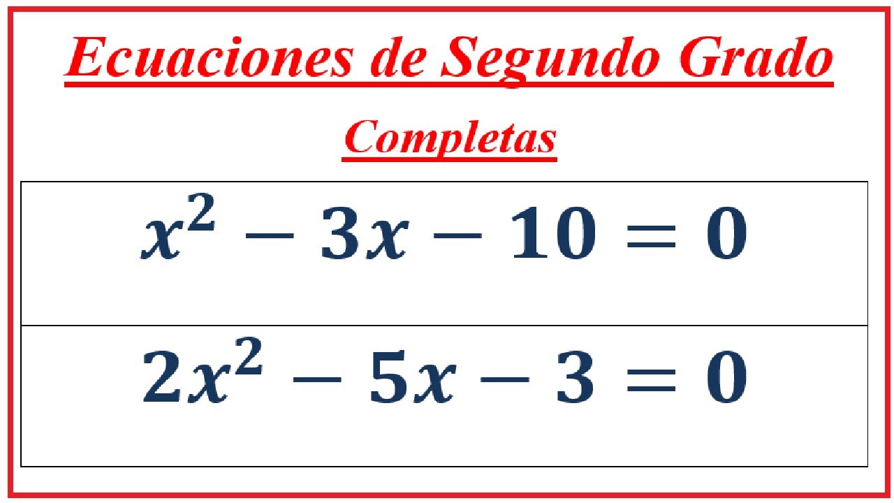 Ecuaciones de Segundo Grado - Completa - Caso 3)
