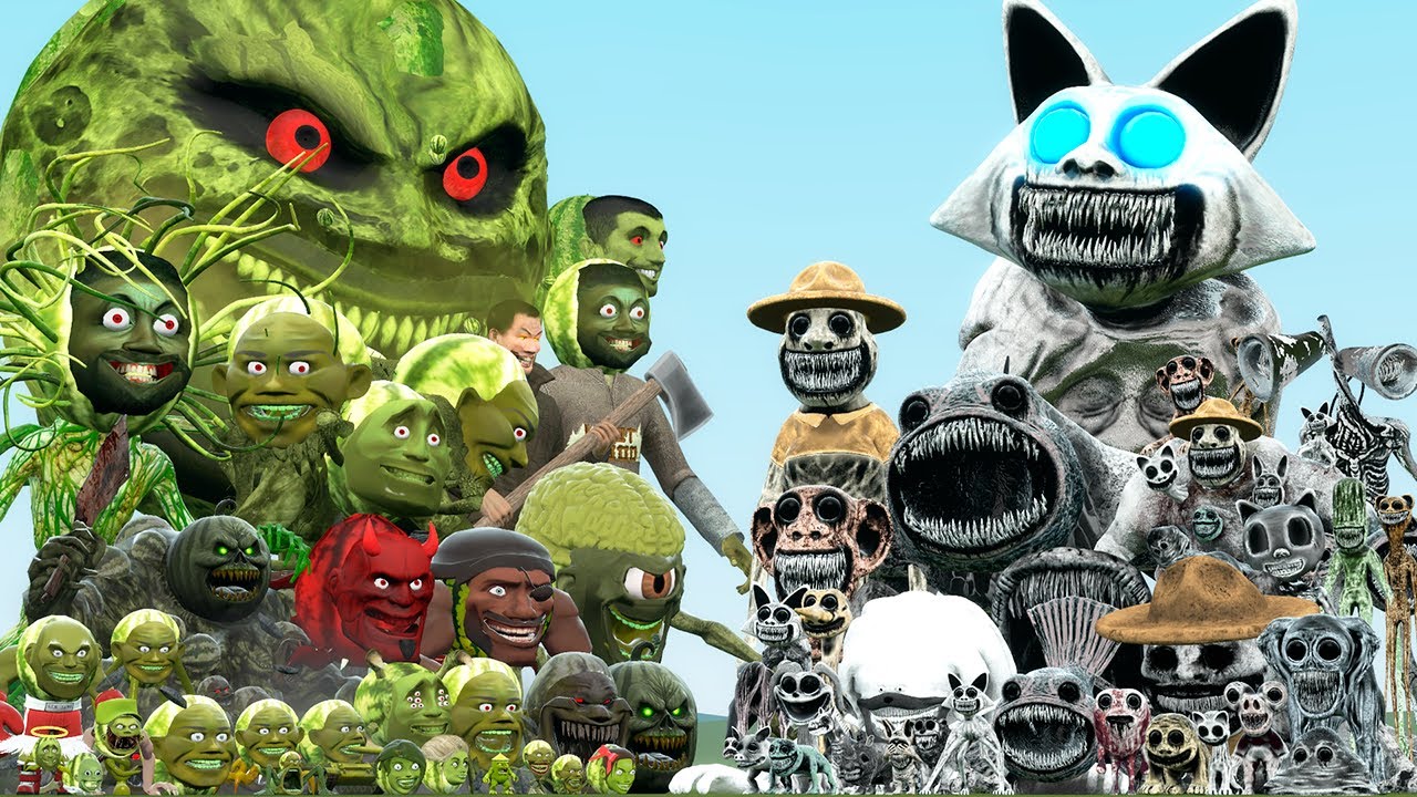 ALL LIN GANG MELON FAMILY VS ZOONOMALY CHARACTERS (Garry's Mod)