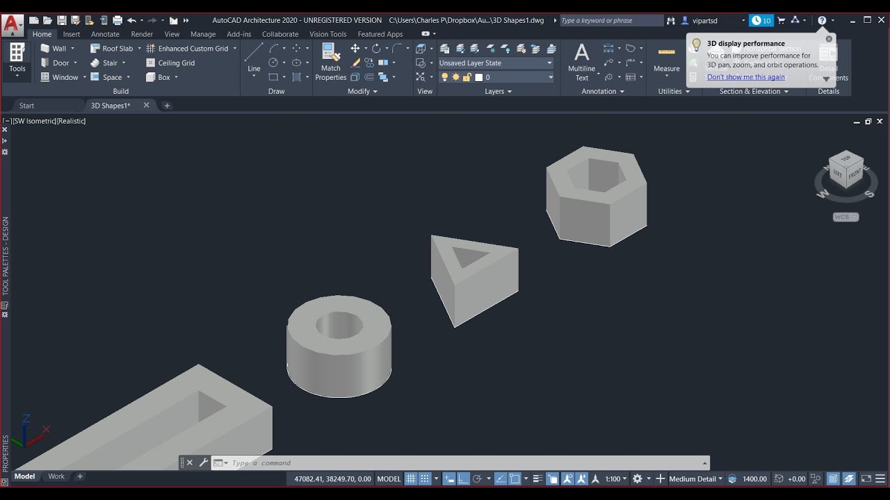 How To Make Basic 3D Shapes With Holes On AutoCAD