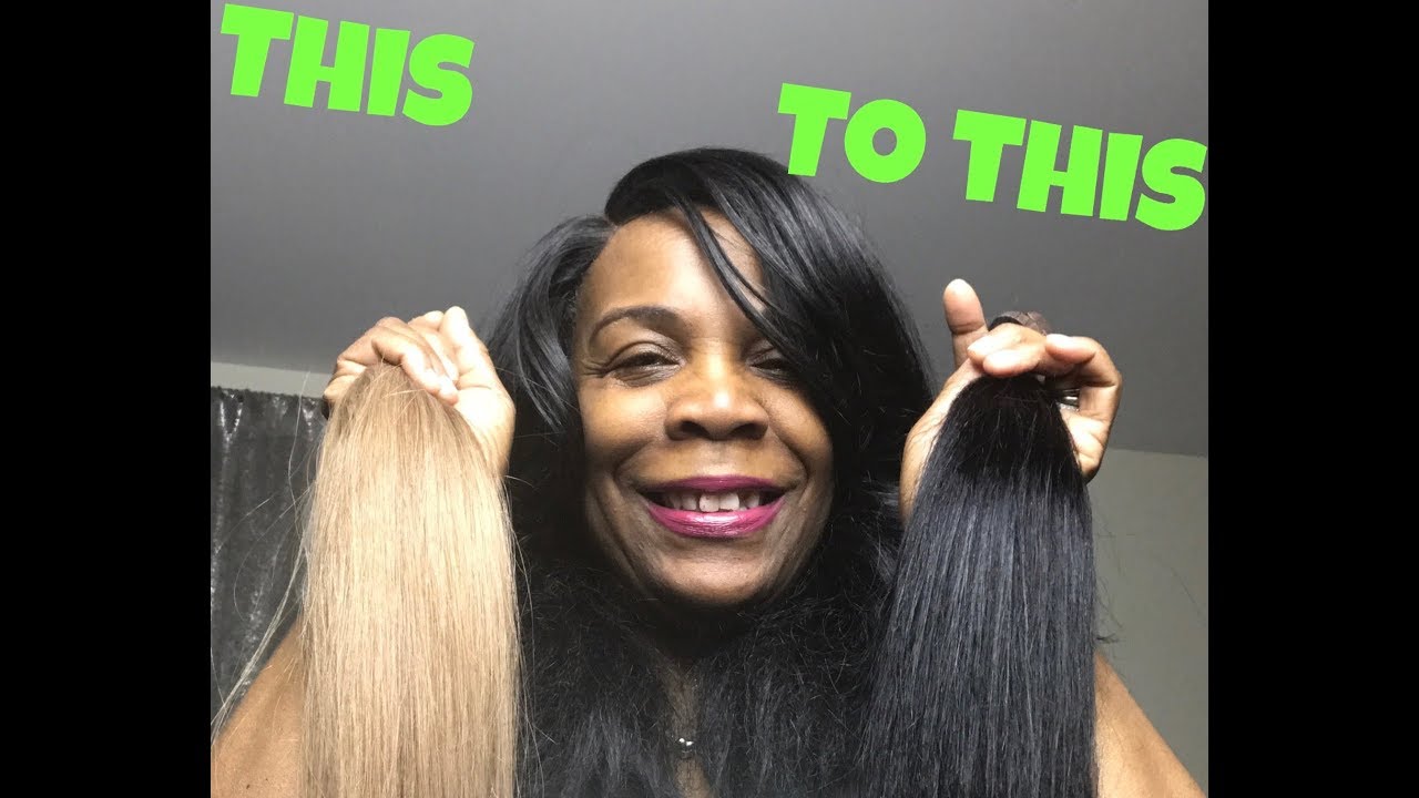 How To Dye Blonde Extensions Black Using The Water Color Method|From Light To Dark|Fast & Easy