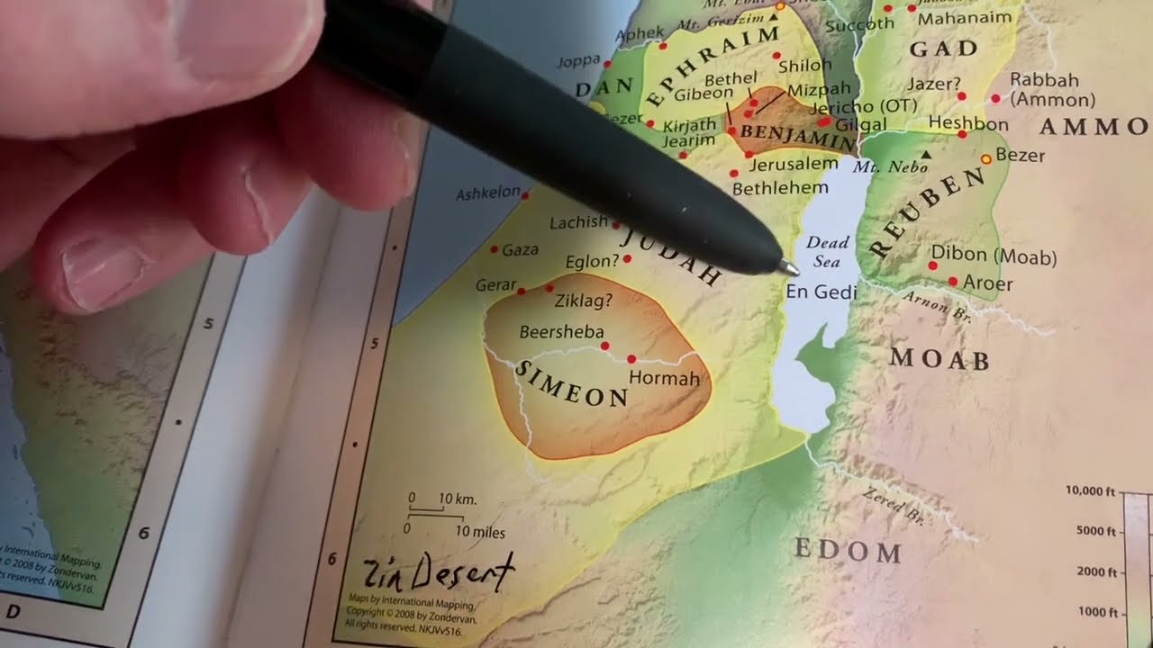 JOSHUA GIVING JUDAH ITS INHERITANCE EXPLAINED ON A MAP