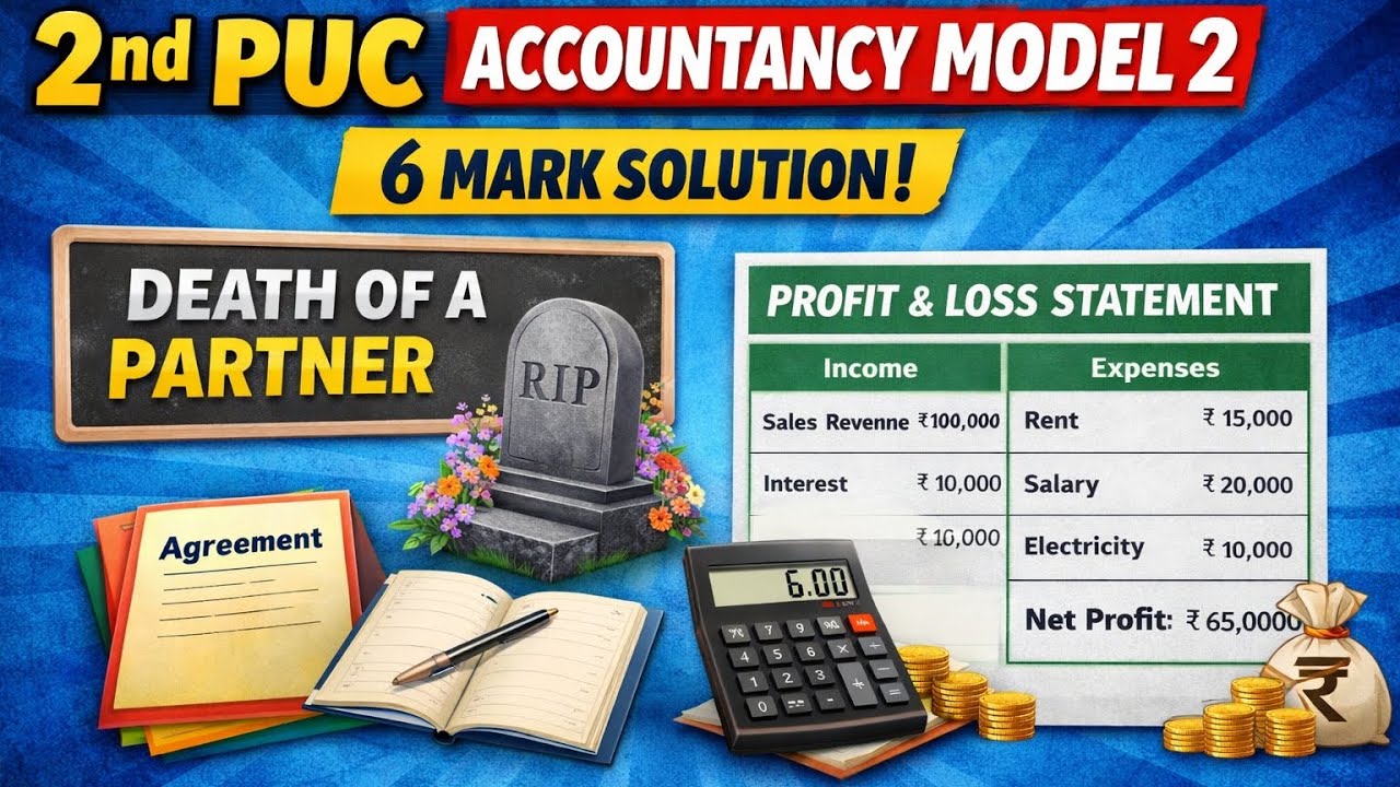 Death of partner and income statement 2nd puc accountancy model paper 2 solutions 