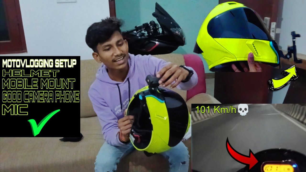 Most Affordable Phone Motovloging Setup 🏍️ || How To Mount Mobile On Helmet 📱