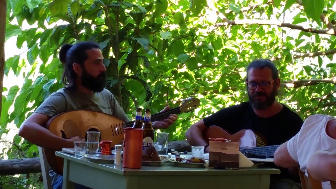 Alexandros Ieronymidis and Giannis Hinos unplugged at Dounias, Drakona, Crete, 18th July 2020