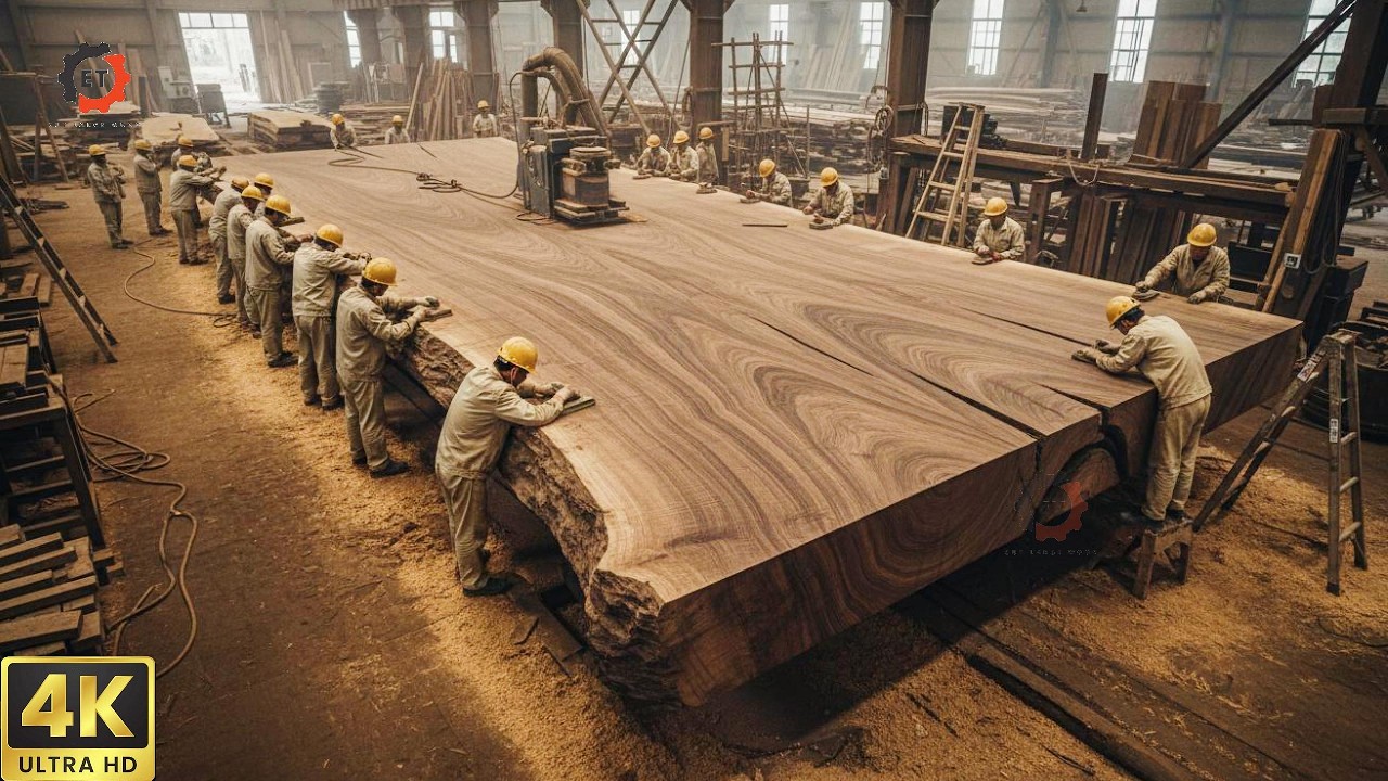 nside a Giant Sawmill  Massive Logs Turned into Lumber