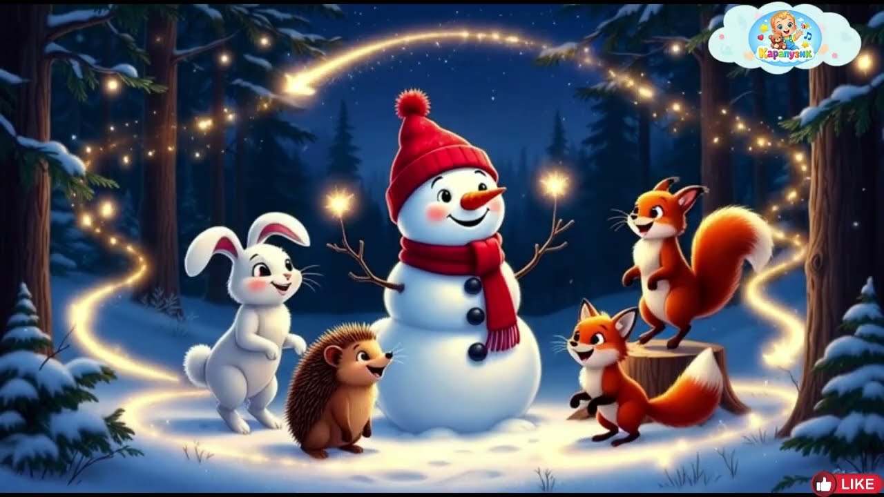 Сніговик і лісові друзі гуляють зимовим лісом ❄️☃️ | Дитячий мультик