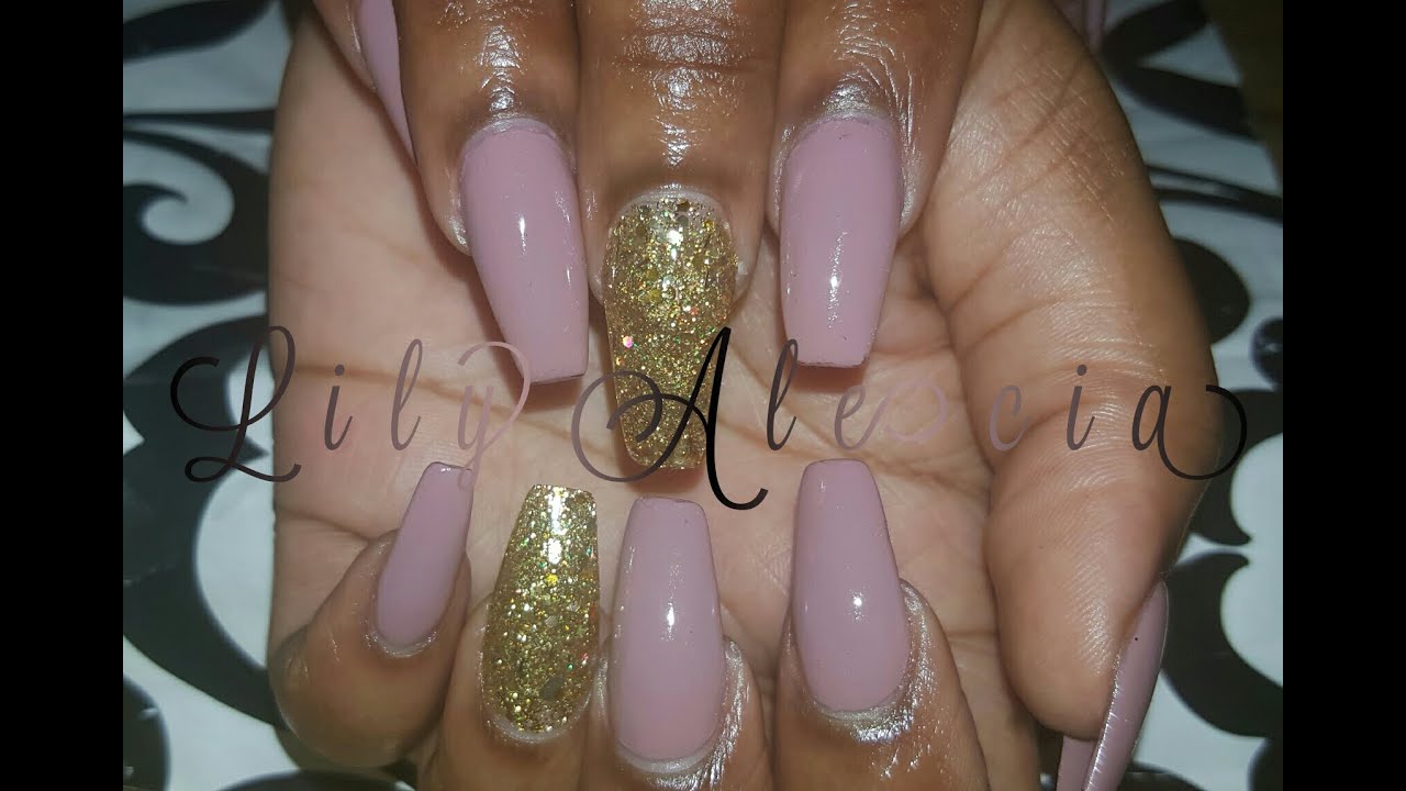HOW TO | Mauve And Gold Acrylic Nails