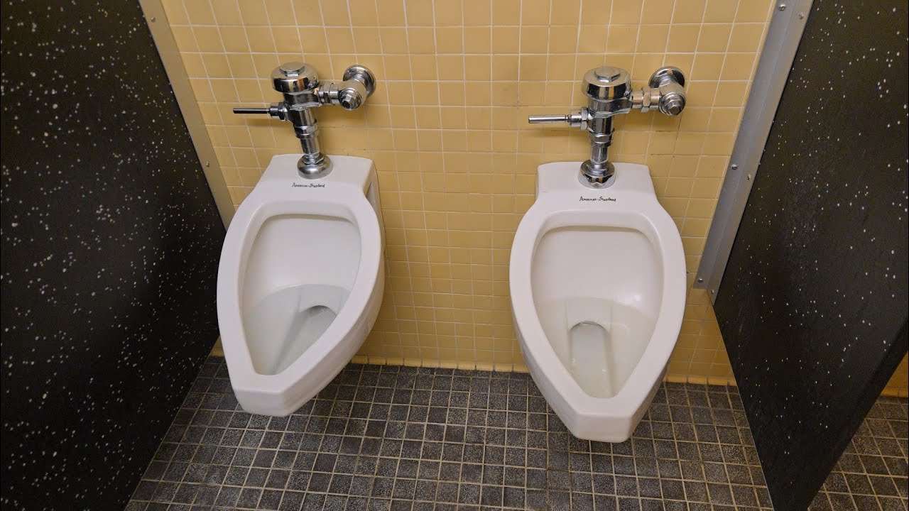 [466] American Standard Gothic Lettered Jetbrook Urinals at UMA Ag Eng Building