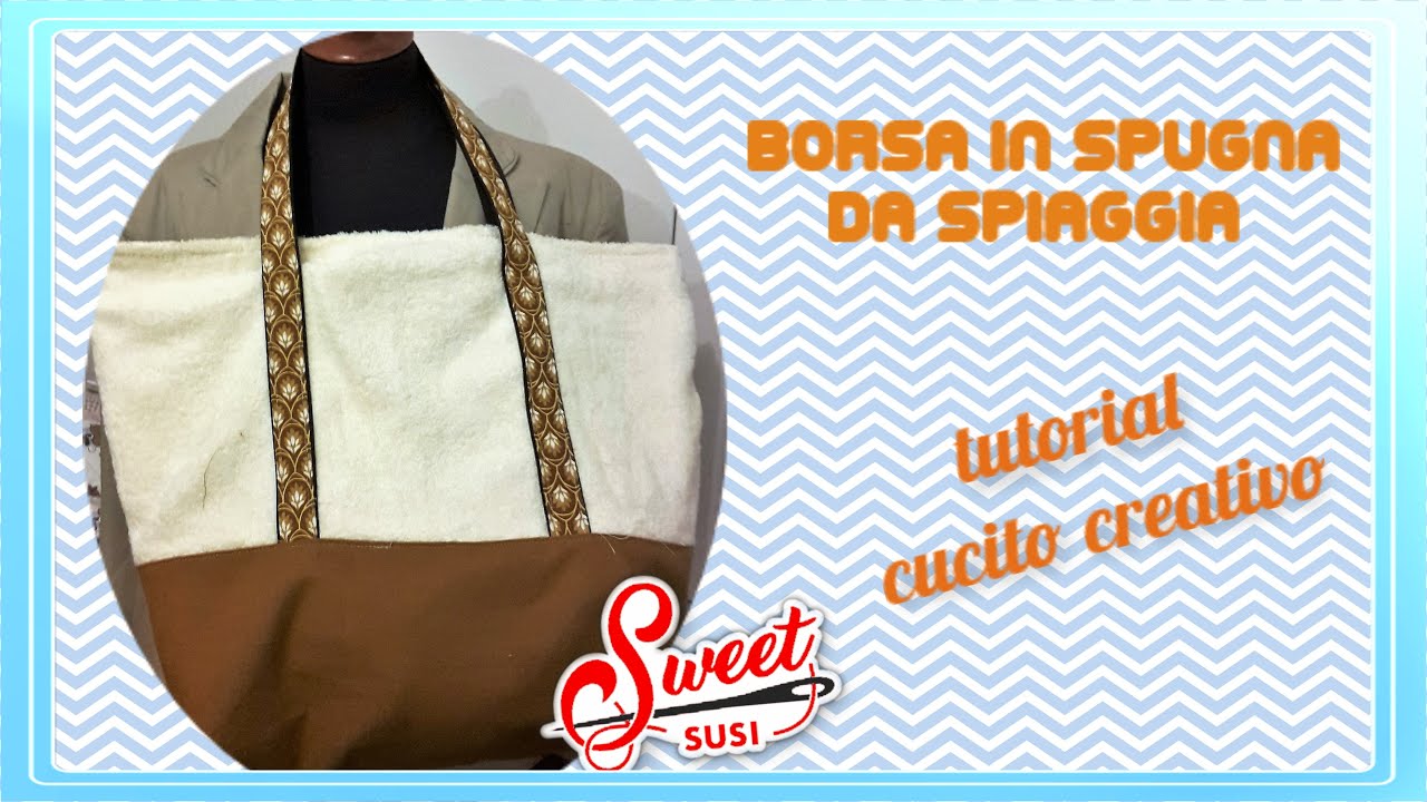 Come riciclare asciugamano di spugna | Borsa da spiaggia | Tutorial 514 Cucito creativo SweetSusi