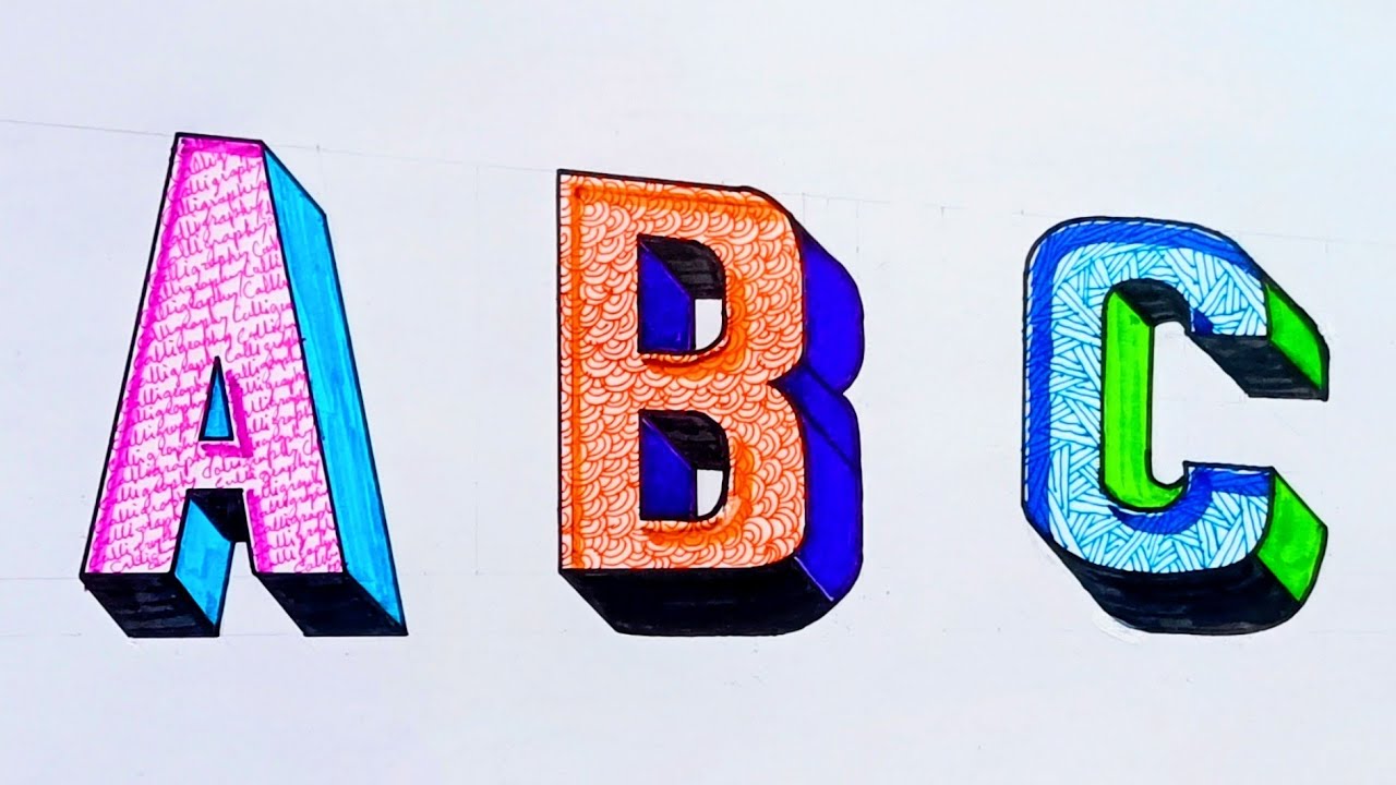 3D Letters More Lower Point Shadow tutorial Capital ABC | Calligraphy | G. DeviChandra #Video