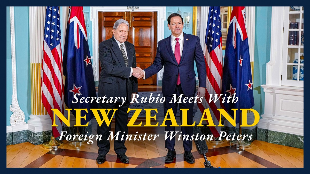 Sekretarz Rubio spotyka się z ministrem spraw zagranicznych Nowej Zelandii Winstonem Petersem