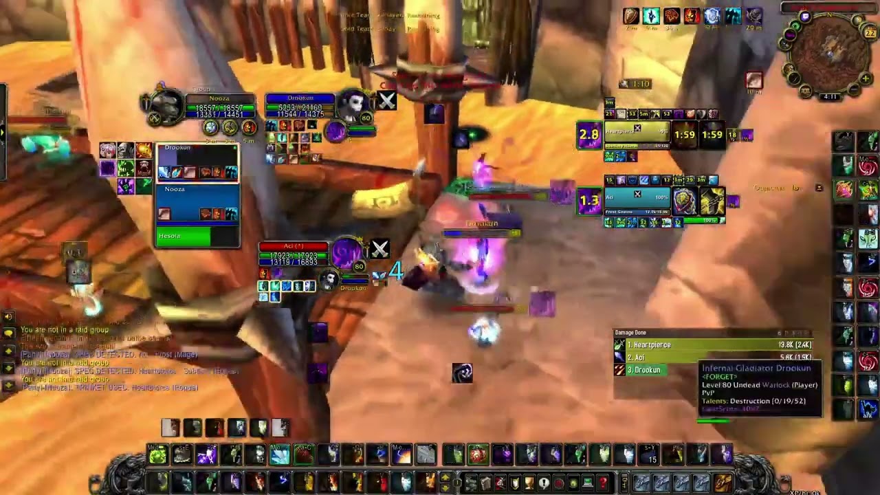 Ele/Destro matches keep ending in 1v1s... Wotlk Classic 2v2 Arena PvP