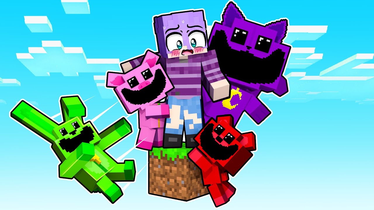 В ЛОВУШКЕ с УЛЫБАЮЩИМИСЯ СУЩЕСТВАМИ на OneBLOCK в Minecraft!