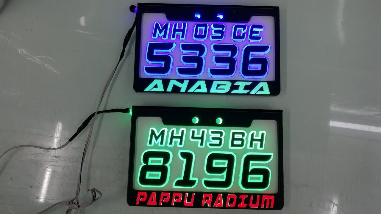 NEW LED LIGHT NUMBER PLATE BLUE & GREEN MAKING