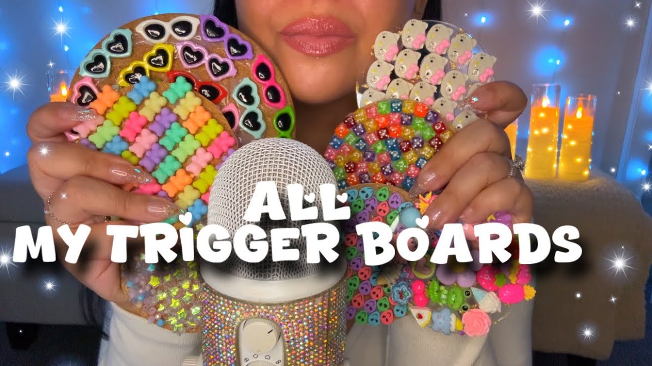 ASMR ALL 26 of my Super Tingly Trigger Boards 🩵