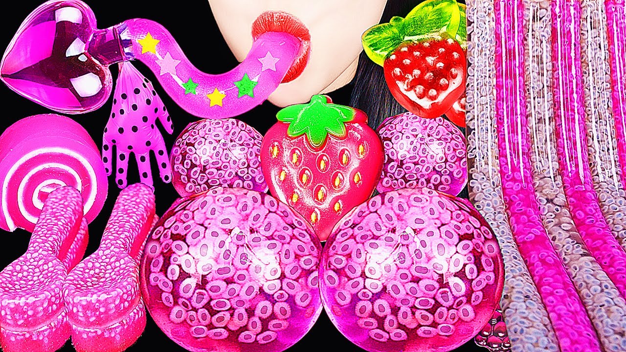 ASMR HONEY JELLY, EDIBLE FROG EGGS SPOONS, WATER BOTTLES, DRINKING SOUNDS, EATING SOUNDS, 신기한 물 먹방