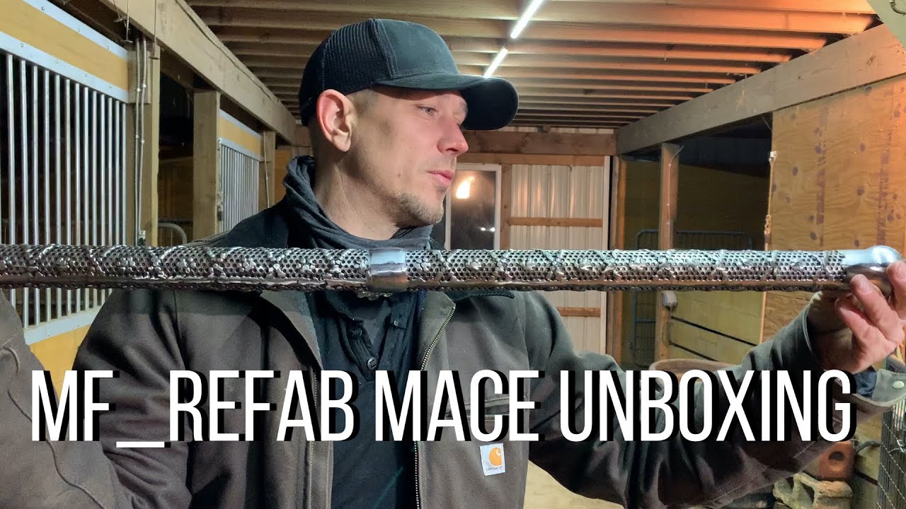 Mf_refab box opening. 17.5 lb custom Wildman mace, custom training flail, and..... batarangs...