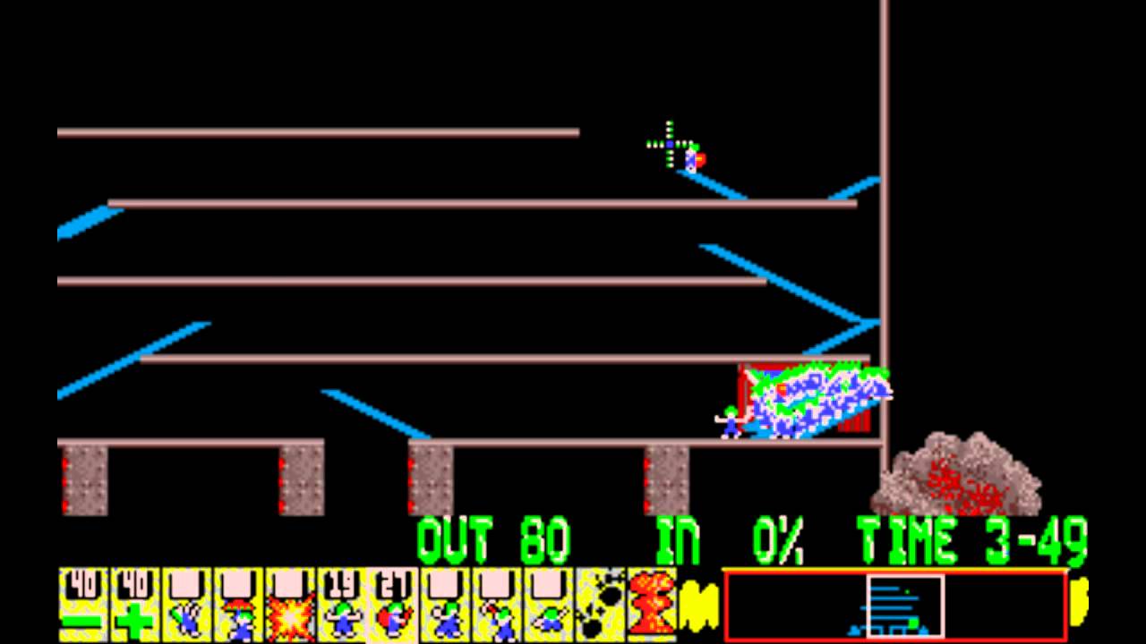 Lemmings [PC] - Level 8 (Tricky): Lemming sanctuary in sight