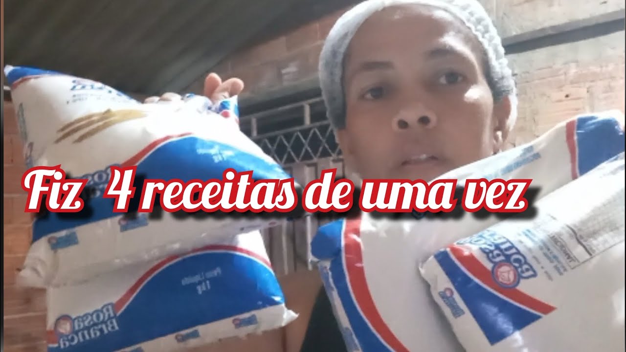 Mexendo 4  massas de salgados de uma só vez.💪💪💪