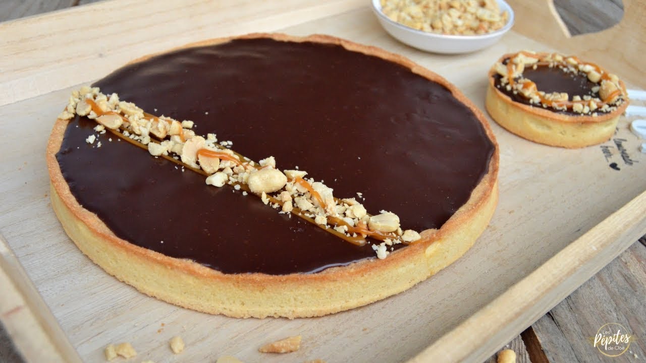Tarte Caramel Cacahuètes et chocolat