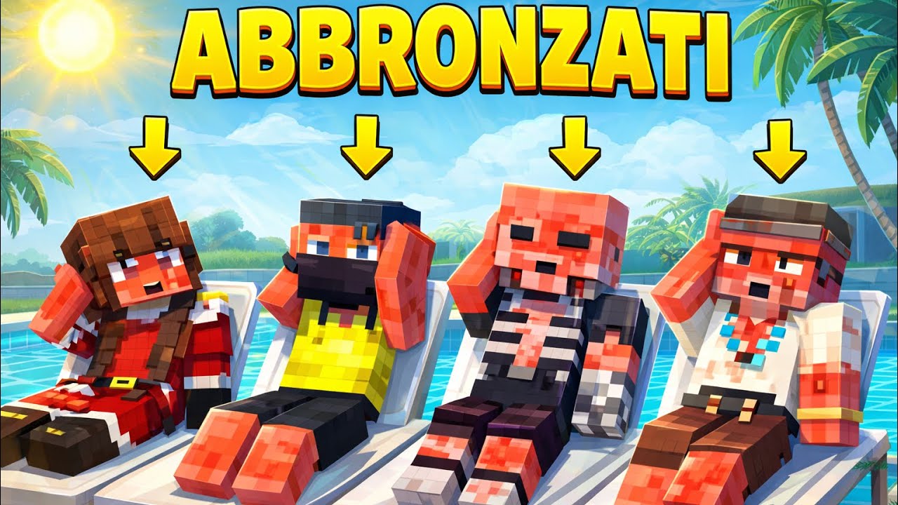 IO E I MIEI AMICI CI SIAMO ABBRONZATI TROPPO STANDO IN PISCINA‼️ 