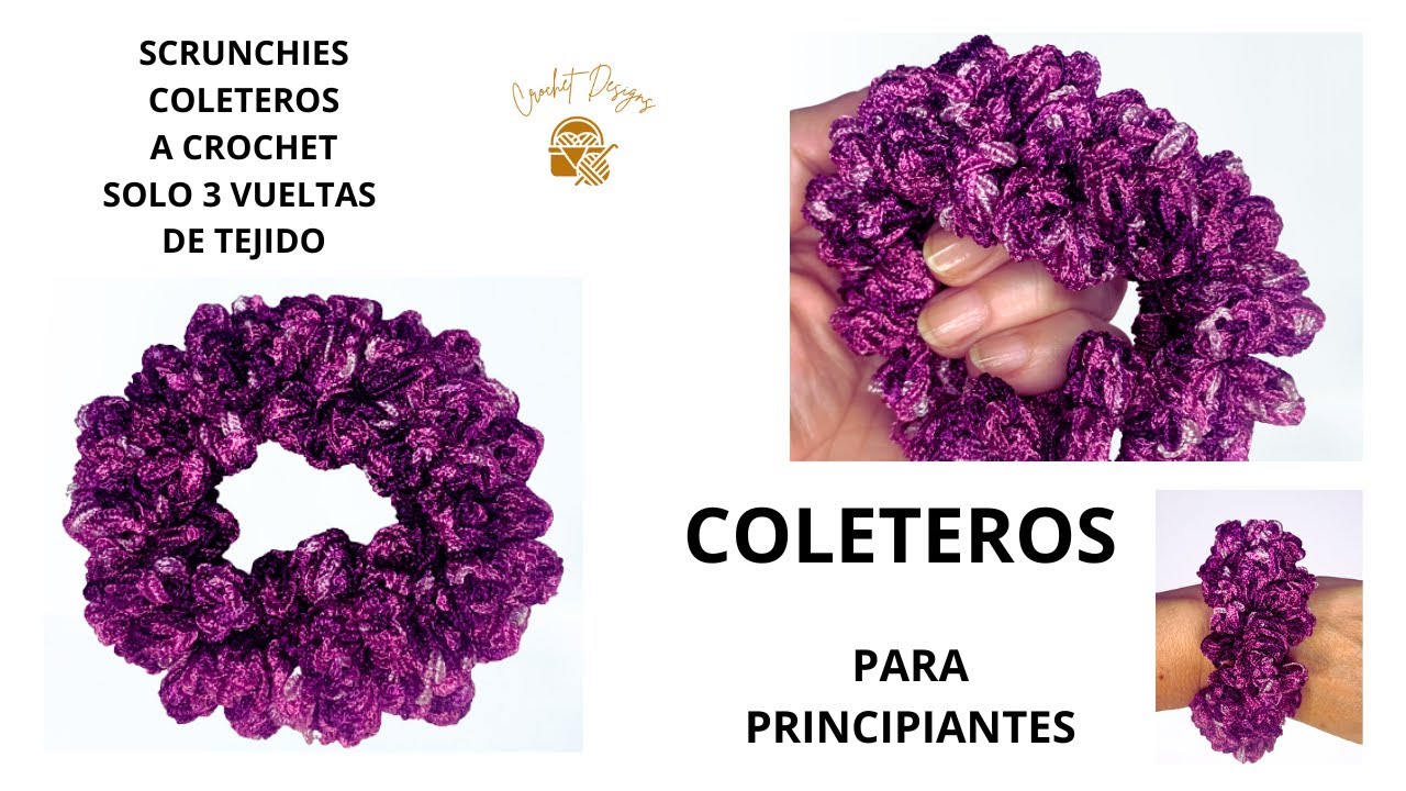 Cómo tejer coleteros | scrunchies | donas para el cabello a crochet muy fácil #comotejer #knitting