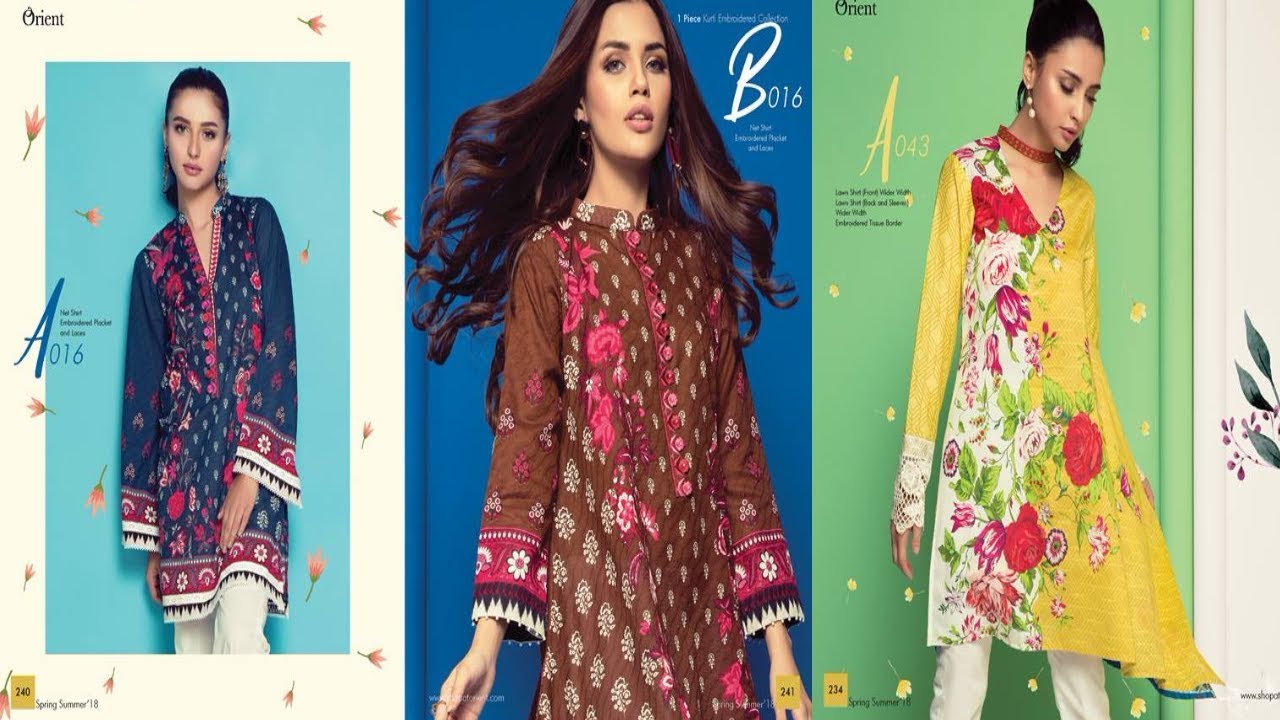 Latest Orient Textiles Spring Summer Unstitched Single Pc Collection 2018
